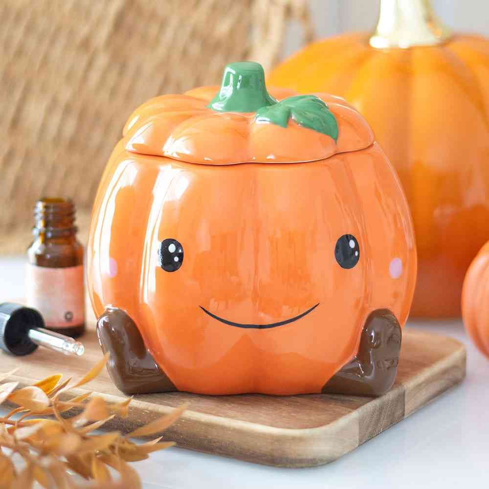 Something Different - Cute Smiling Pumpkin and Wax Warmer Oliebrander - Oranje